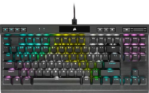 Take the CORSAIR K70 RGB TKL Mechanical Gaming Keyboard to your next competition with a compact tenkeyless form-factor, pro-level performance powered by CORSAIR AXON hyper-processing technology, and world-renowned CHERRY MX keyswitches.