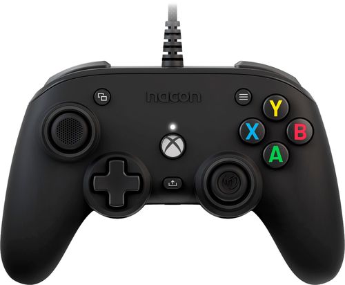 RIG Nacon PRO Compact Controller for Xbox Series X|S and Xbox One. Fully programmable, compact wired controller for Xbox. Delivers Dolby Atmos® 3D audio to any 3.5mm headset for lag-free and battery-free gaming.