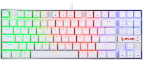 The Redragon Kumara RGB TKL 60% mechanical gaming keyboard features solid aircraft-grade aluminium and ABS construction, plate mounted keys, double-shot injection molded keycaps, high-end blue mechanical switches, as well as adjustable 18 mode RGB LED backlighting. High-speed USB cable with gold-plated USB connector for a reliable connection and n-key rollover for fast hardcore gaming.