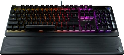 ROCCAT® Pyro Mechanical Gaming Keyboard boasts linear mechanical switches tested to 50 million presses, with an optimized 2.0mm actuation point for responsive keystrokes. Pyro also features ROCCAT Easy-Shift[+]® button duplicator technology a detachable palm rest, a reinforcing premium brushed aluminum top plate, and per-key AIMO RGB lighting.