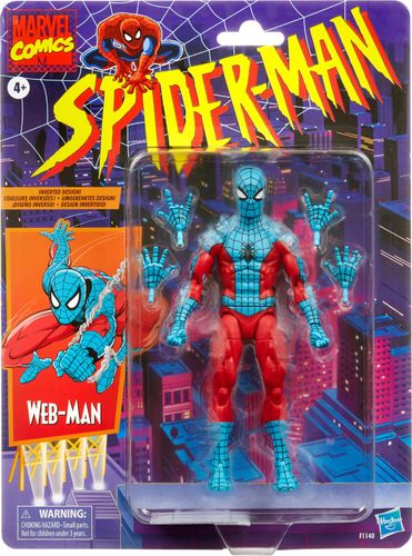 Includes: Web-Man figure, 4 accessories Figure scale: 6 inch Ages 4 and up. WARNING: CHOKING HAZARD – Small parts. Not for children under 3 years.