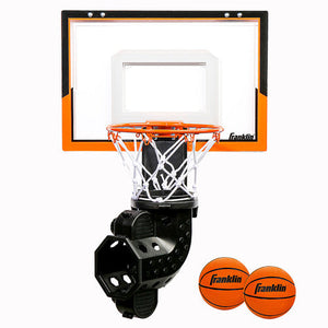 This is the only set on the market that has a motorized ball return to launch the ball back at you. This allows for more shots on net than any other set! Unlike some of the other sets out there, this comes with two indoor mini foam basketballs that look and feel like the real thing!