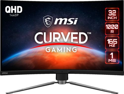 Enjoy detailed visuals while gaming with this curved 32-inch MPG Artymis QHD (2560 x 1440) monitor. The 165hz/1 ms response time minimizes blurring, streaking and ghosting for smooth gameplay, while AMD FreeSync technology eliminates input lag for stutter-free and tear-free visuals.