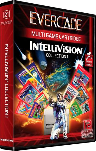 The Intellivision Collection 1 cartridge brings 12 classic Intellivision games to the Evercade! Including Astrosmash, Night Stalker, Frog Bog and more!