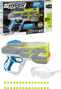 Nerf Hyper Rush-40 Pump-Action Blaster and 30 Nerf Hyper Rounds