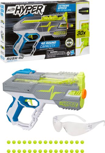 Nerf Hyper Rush-40 Pump-Action Blaster and 30 Nerf Hyper Rounds