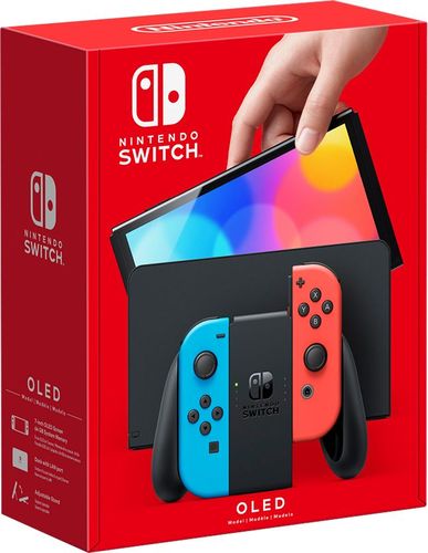 Nintendo Switch (OLED model) 64GB Console  w/ Neon Red & Neon Blue Joy-Con - Neon Red/Neon Blue
